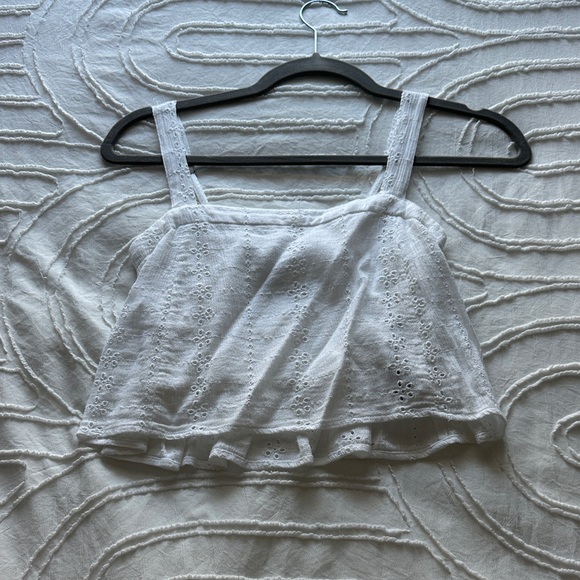 Hollister Tops - Hollister White Eyelet Crop Top